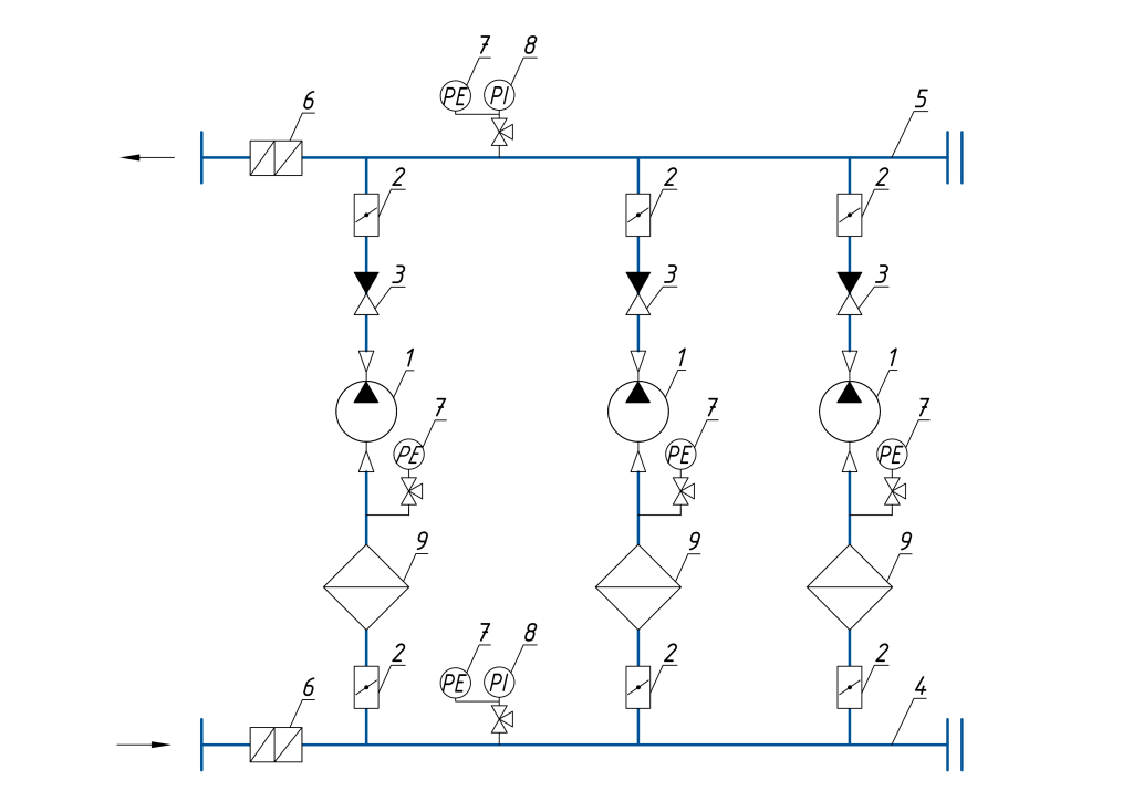 Принципиальная схема Гидромодуль